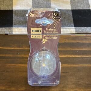 Philips Avent Natural Response Size Flow 1 Newborn 0M Bottle Nipples 2 Packs